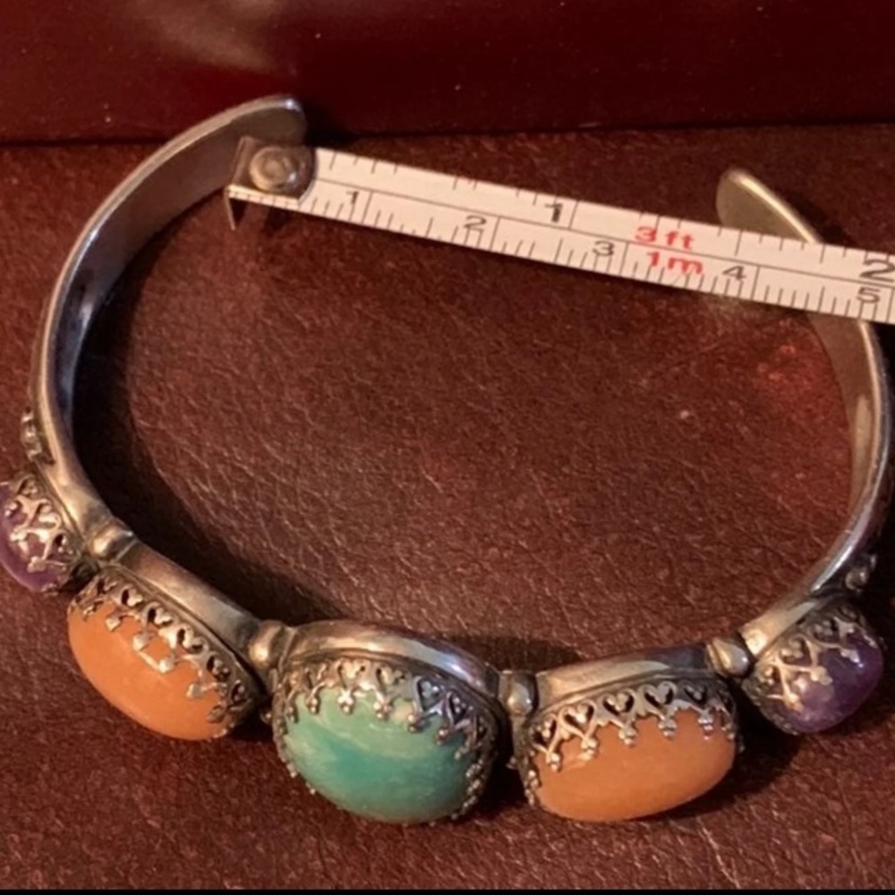 Carolyn Pollack sterling and stone cuff bracelet - Picture 2 of 7